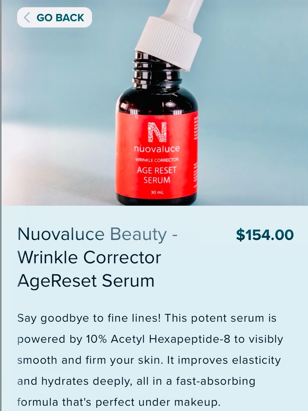 nuovaluce Wrinkle Corrector Age Reset Serum 30ml exp: 9/26/2028